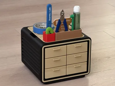 Modern Tool Cabinet 6 Drawers & Removable Top Tray