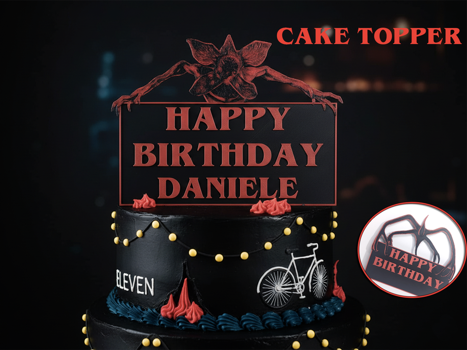 Inspired by Stranger Things Cake Topper Demogorgon
