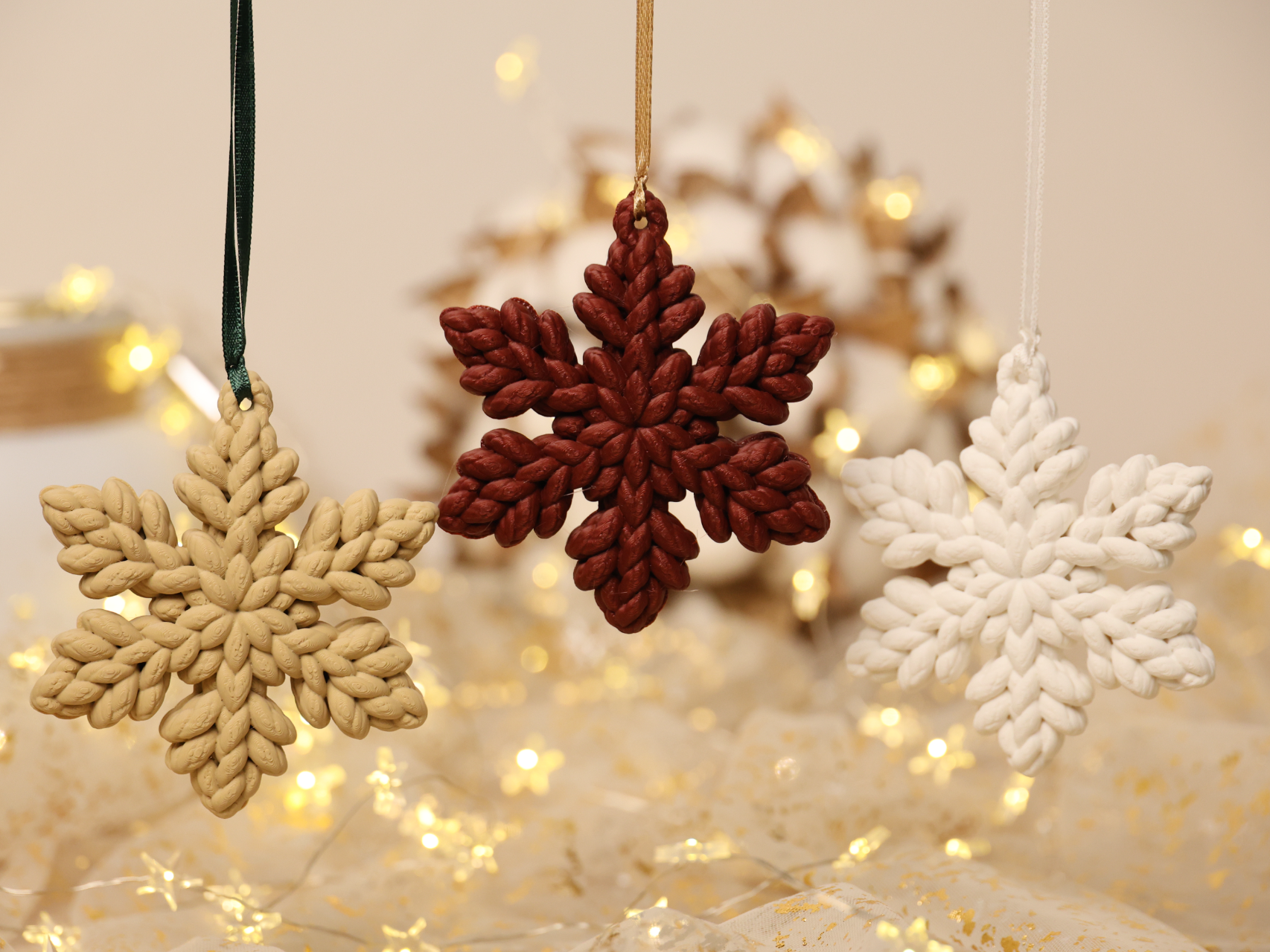 Knitted Christmas Snowflake - 1