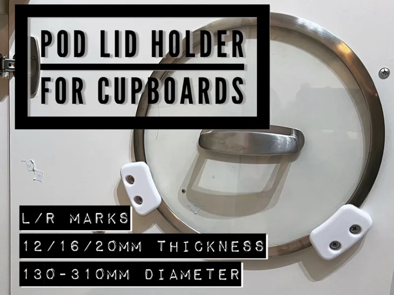 POT LID HOLDER for cupboard doors slim screwable