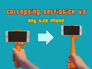 Collapsible Print In Place SelfiStick v3