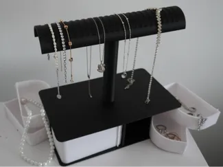 Jewelry Storage Box with Integrated Jewelry Stand