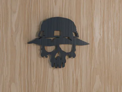 Outlaw Skull Wall Art – Militar Silhouette 15cm