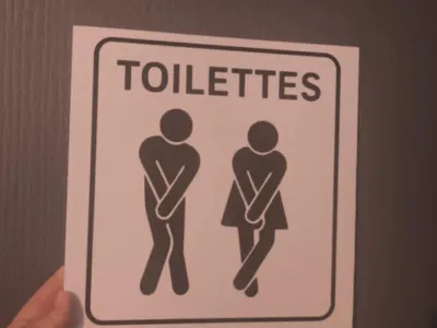 toilet door sign