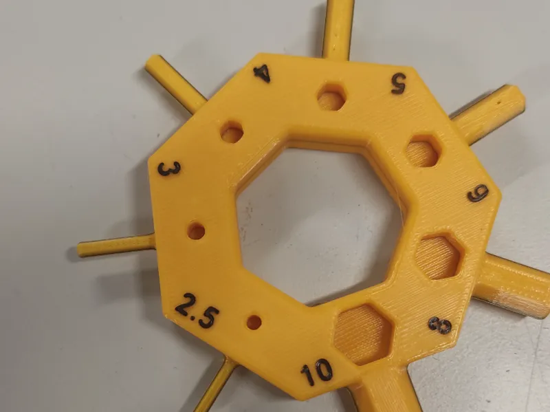 Hex/allen key size identifier