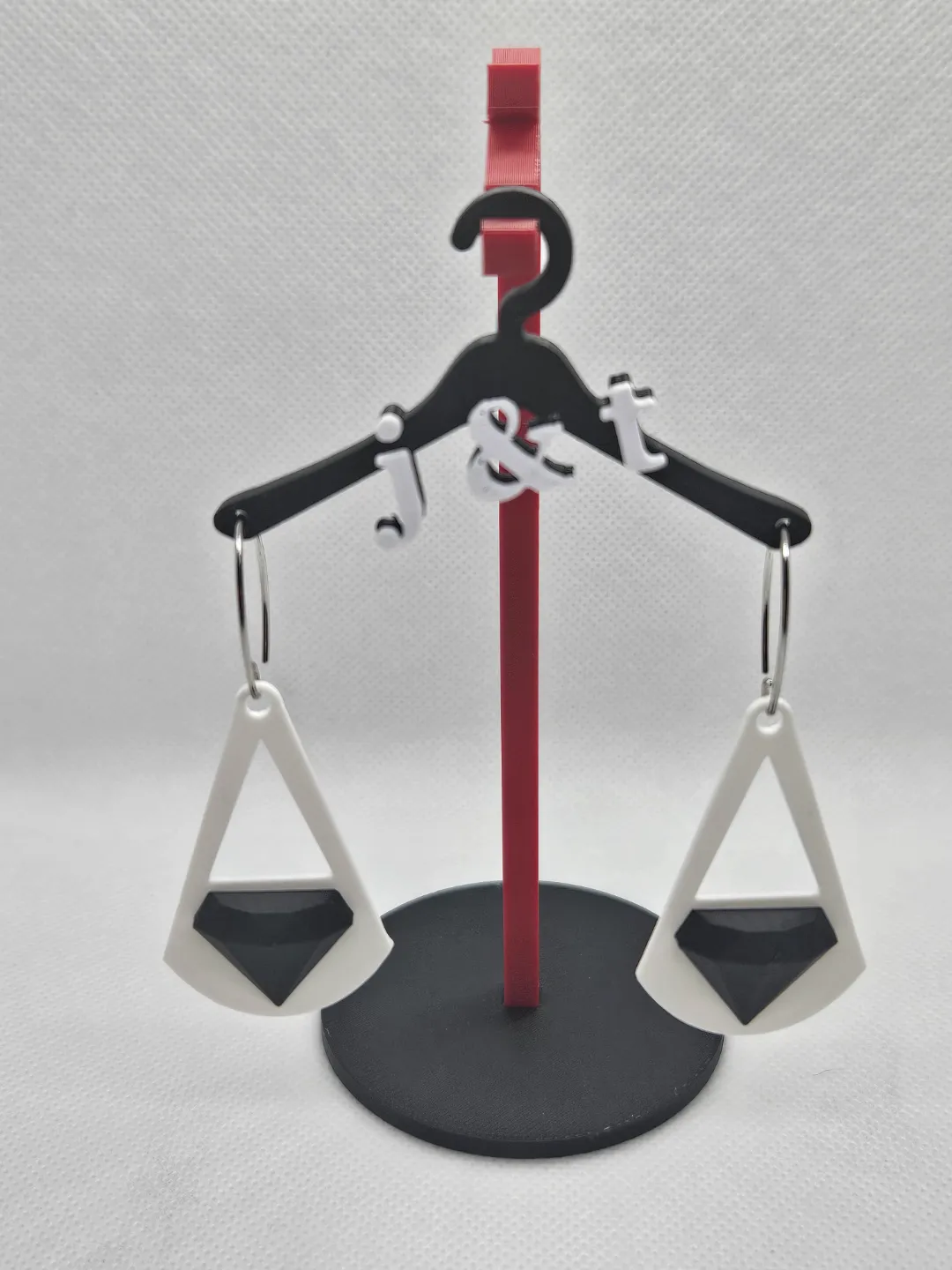 3d black diamond teardrop earrings view 2