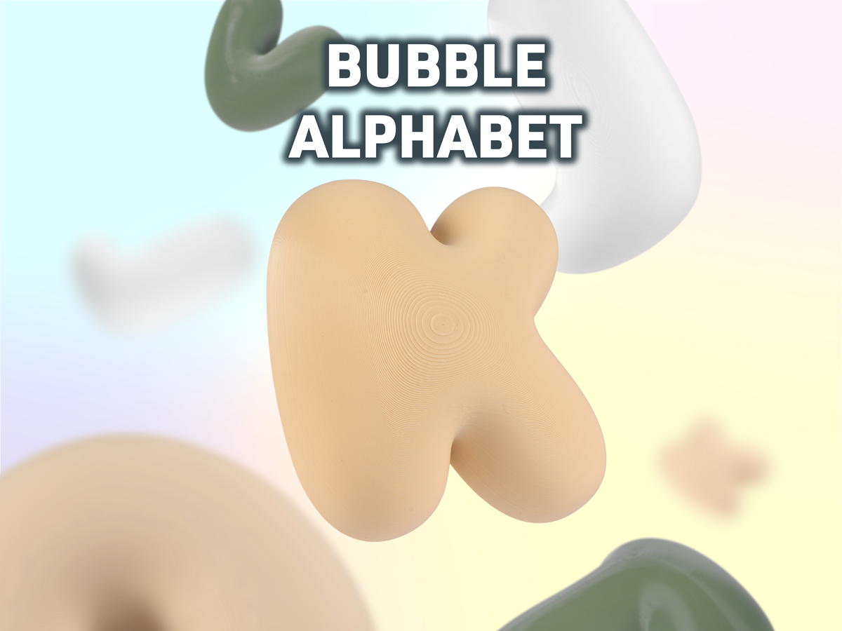 Bubble alphabet wall art