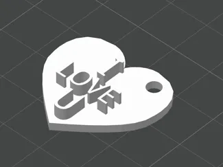 I Love U Keychain Heart