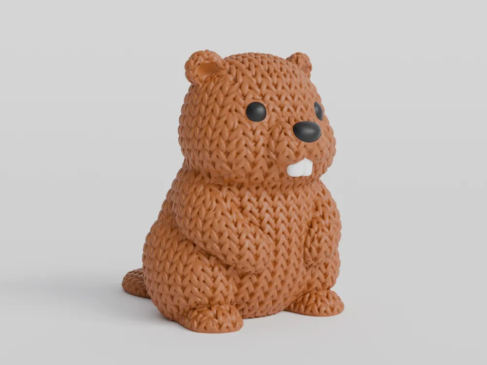 Knitted Beaver - Free 3D Print Model - MakerWorld