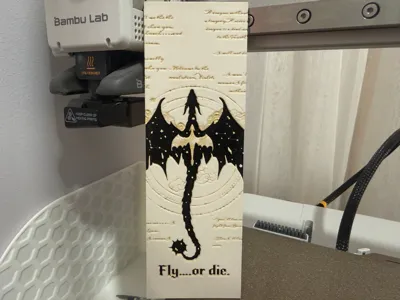 Fly or die Fourth Wing - HueForge bookmark