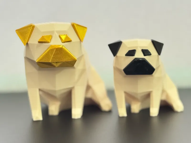 低多边形巴哥犬手办摆件(无需AMS)