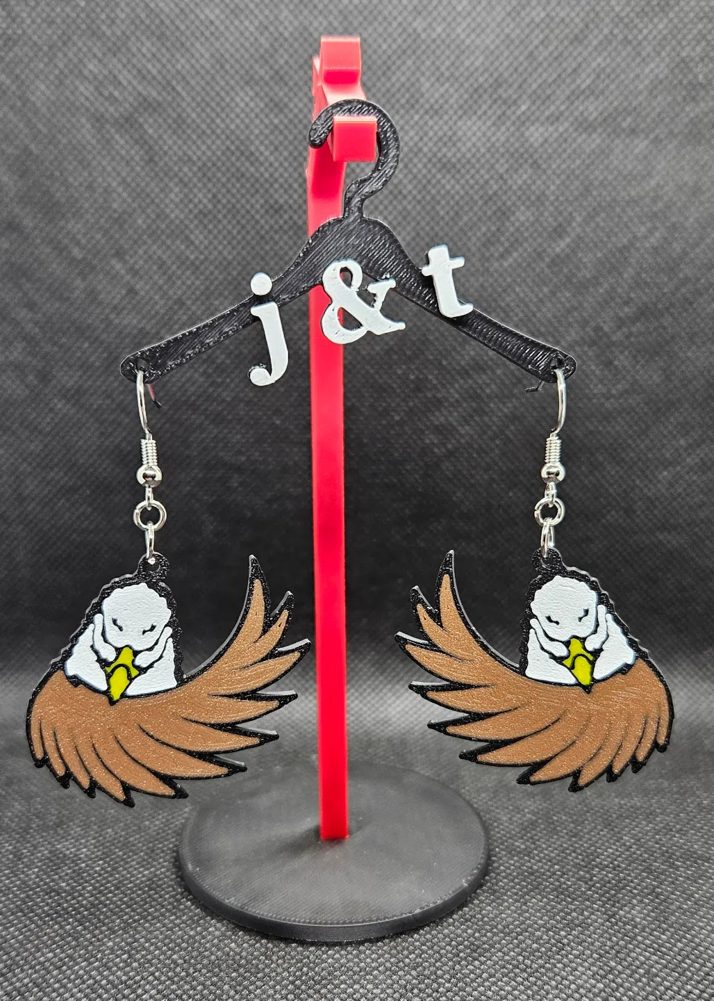 Eagle earrings view 2