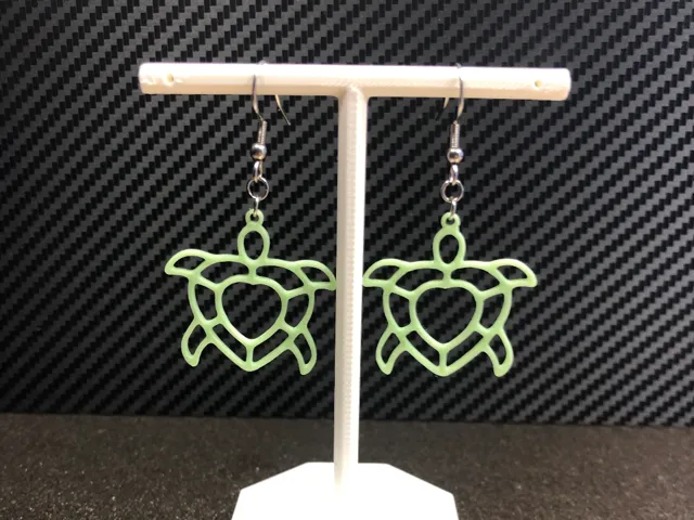 Sea turtle heart earrings, no AMS 0.4 mm nozzle