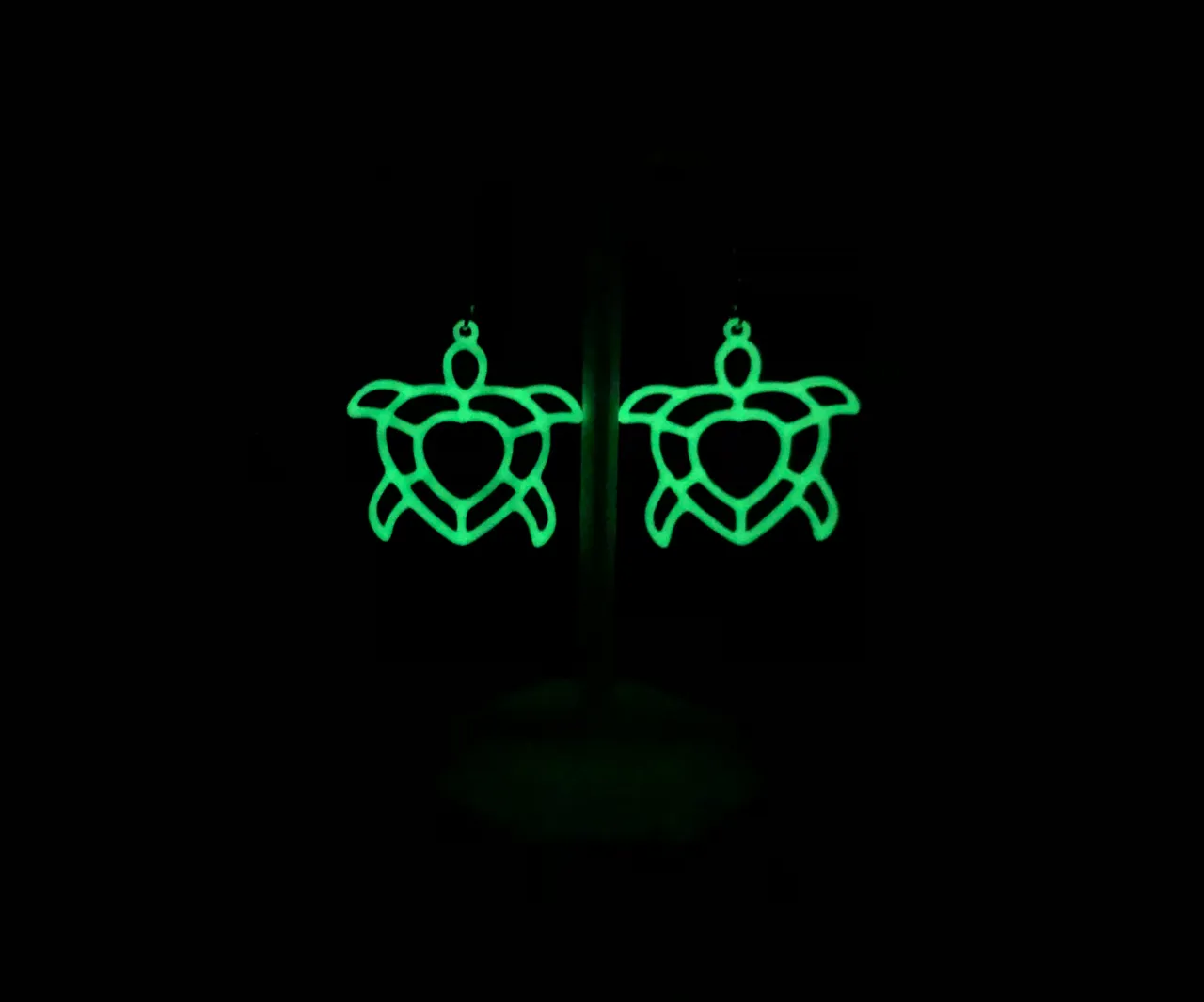 Sea turtle heart earrings, no AMS 0.4 mm nozzle view 4