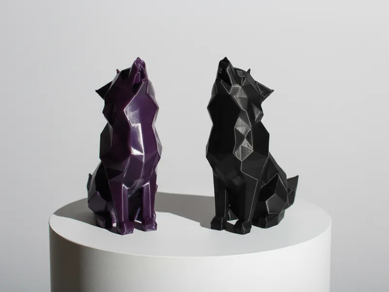 Low poly howling wolf