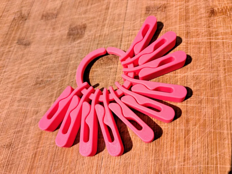 Clips on a keyring