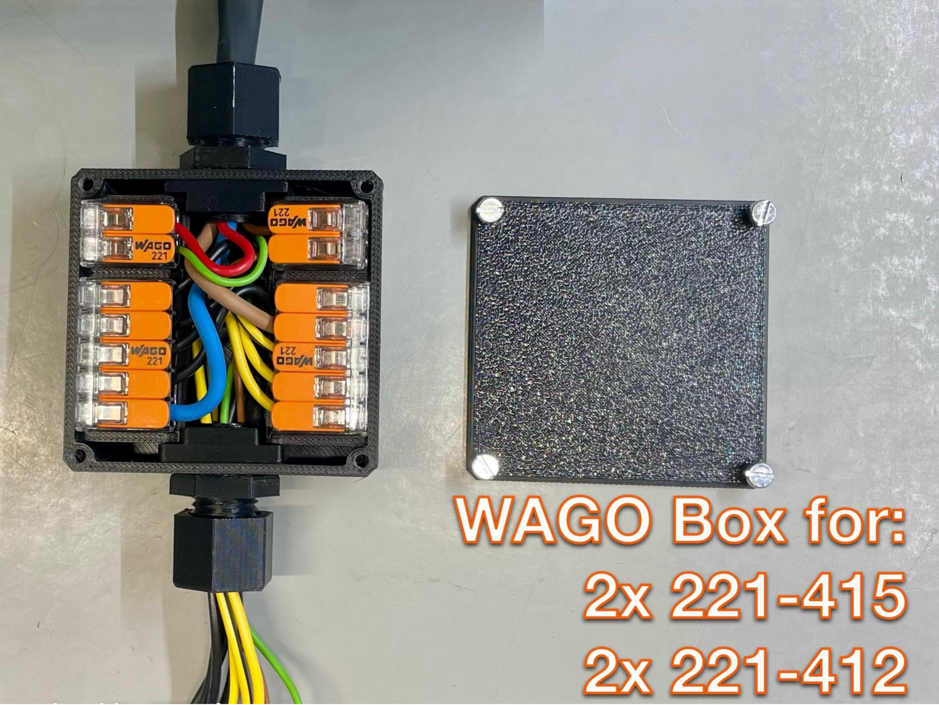 Abzweigdose für 2x WAGO 221-415 & 2x 221-412