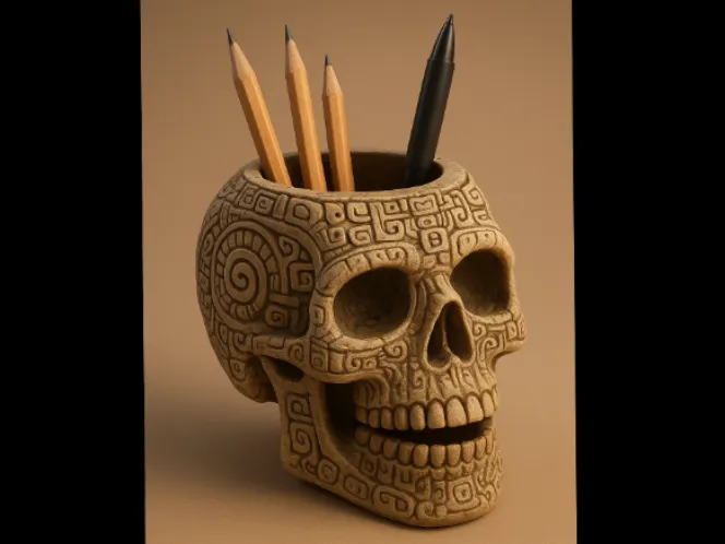TESCHIO PORTAPENNE - SKULL PEN HOLDER