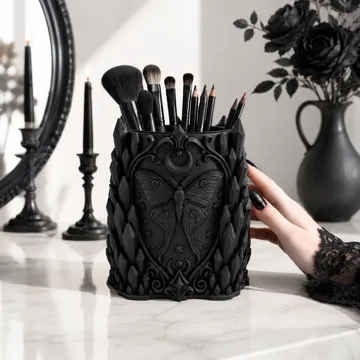 Soporte: Goth Moon Moth Crystal Brush Holder gothic — vista de referencia 3