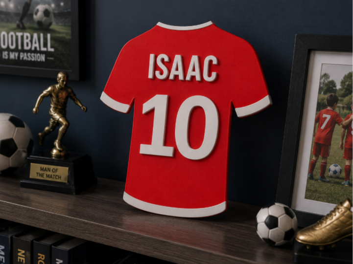 Personalised Football Shirt Name & Number Plaque