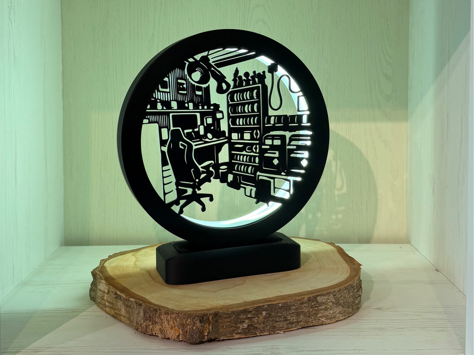 LED Ring Lampe v3 inkl. Rahmen mit Room Motiv