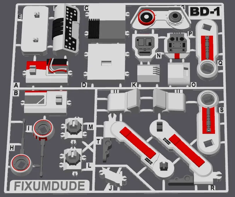 Star Wars Jedi Fallen Order BD-1 Droid Card Kit - Free 3D Print Model ...