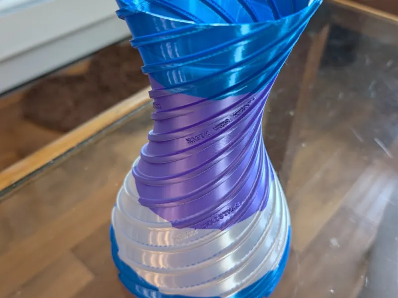 Vase with holiday greetings
