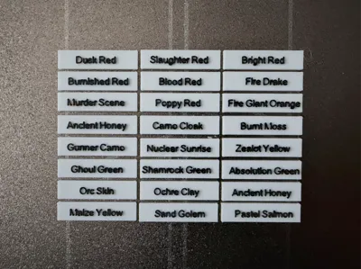Labels (Paint bottle organizer) Speedpaints 2.0