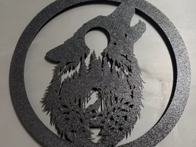 LED Ring Lamp - Wolf Motif