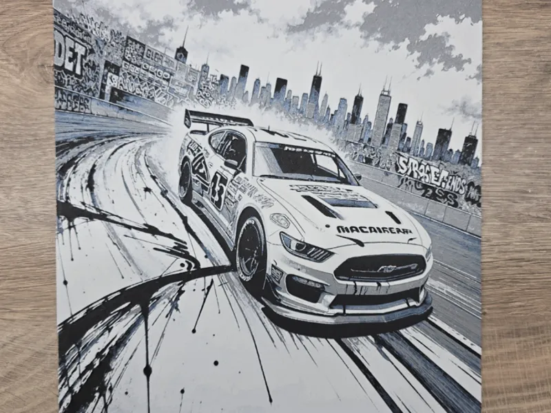 NASCAR line art - Hueforge