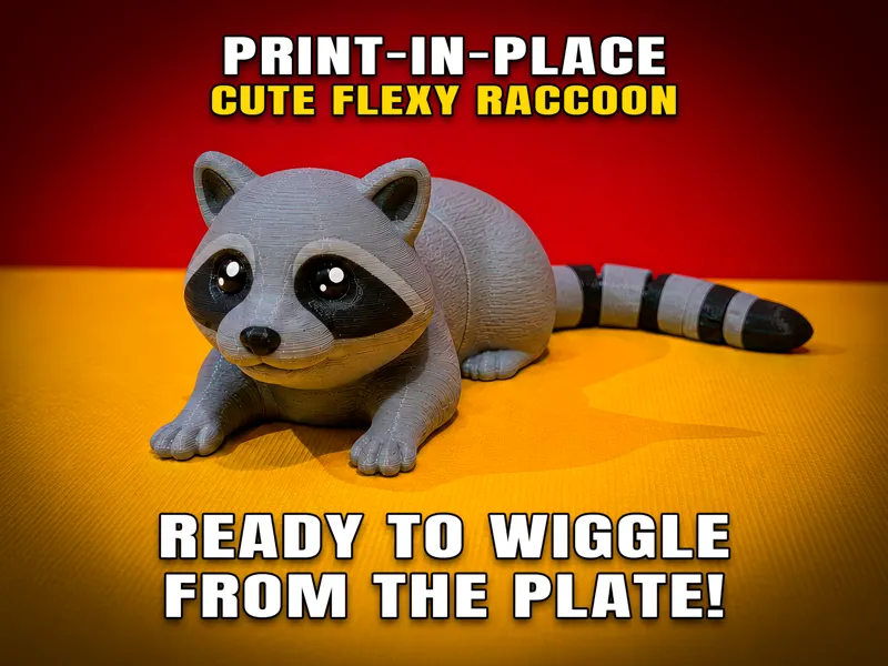 Cute Flexy Raccoon (Articulated Fidget Toy)