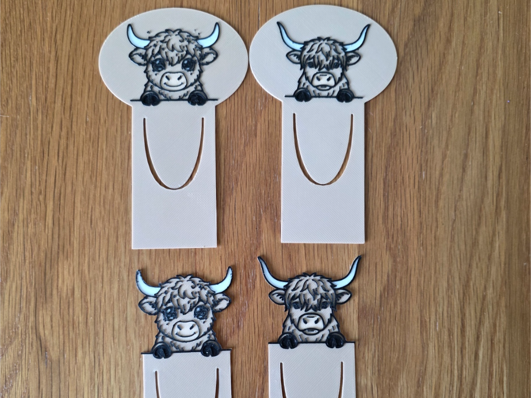 highland cow bookmarks