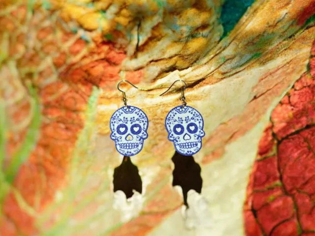 Mexican skull earrings