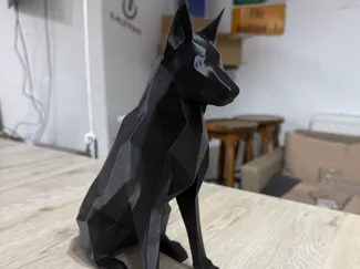 Low Poly Wolf Sculpture