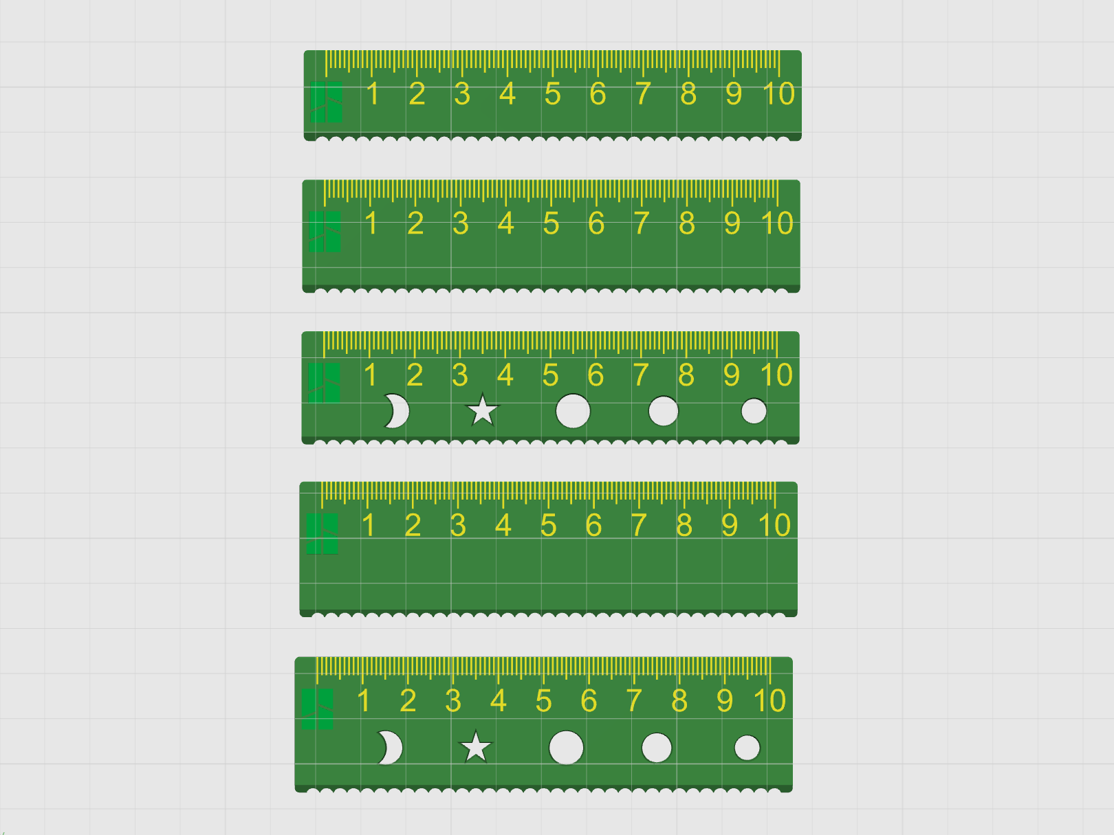 Miniatura 4 do modelo 3D 童趣几何参数化尺子套装｜拓竹Logo0刻度 Bambu直尺/可调角三角尺/镂空量角器 全参数可定制
