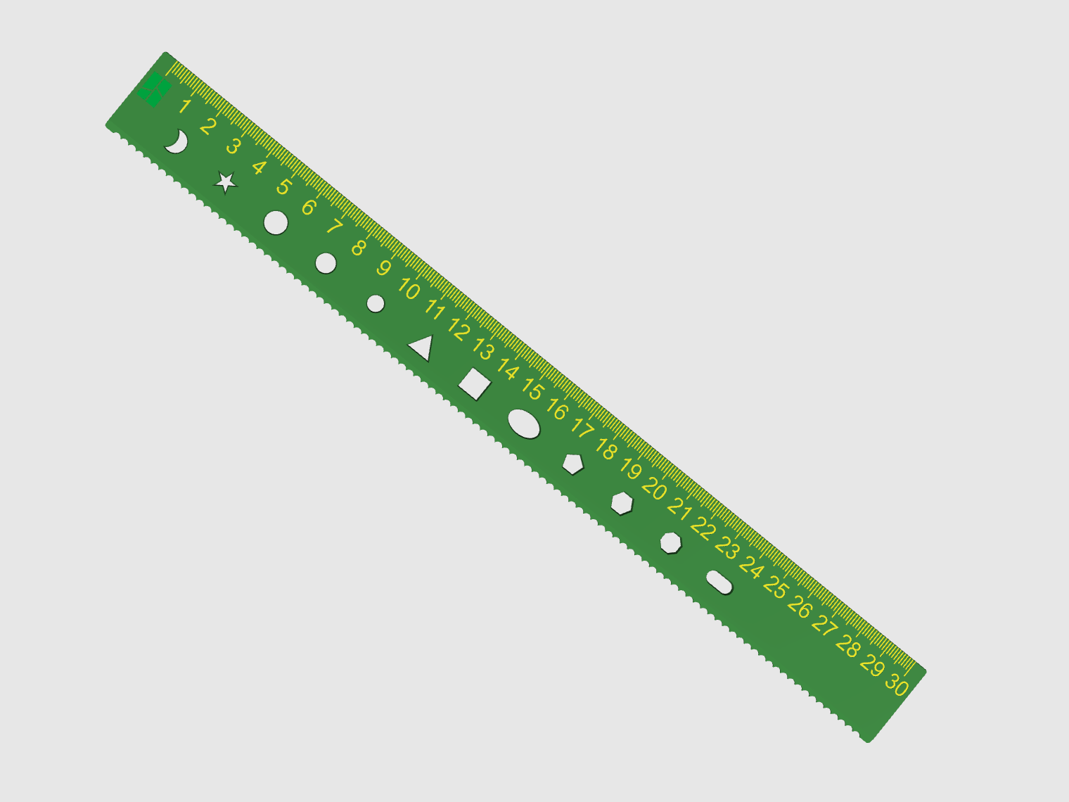 Miniatura 10 do modelo 3D 童趣几何参数化尺子套装｜拓竹Logo0刻度 Bambu直尺/可调角三角尺/镂空量角器 全参数可定制