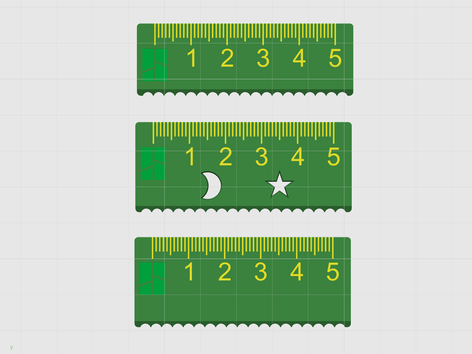 Miniatura 3 do modelo 3D 童趣几何参数化尺子套装｜拓竹Logo0刻度 Bambu直尺/可调角三角尺/镂空量角器 全参数可定制