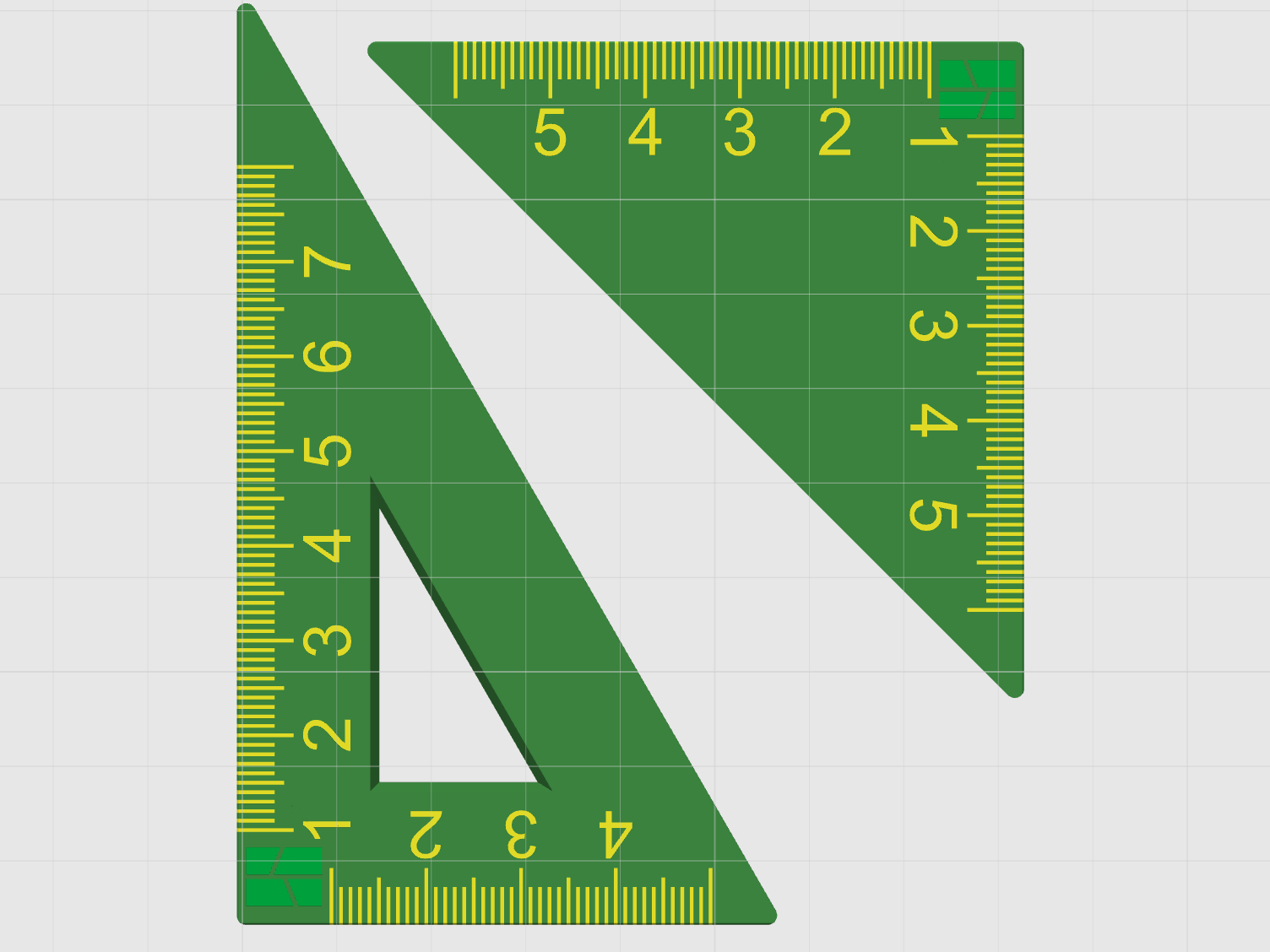 Miniatura 17 do modelo 3D 童趣几何参数化尺子套装｜拓竹Logo0刻度 Bambu直尺/可调角三角尺/镂空量角器 全参数可定制