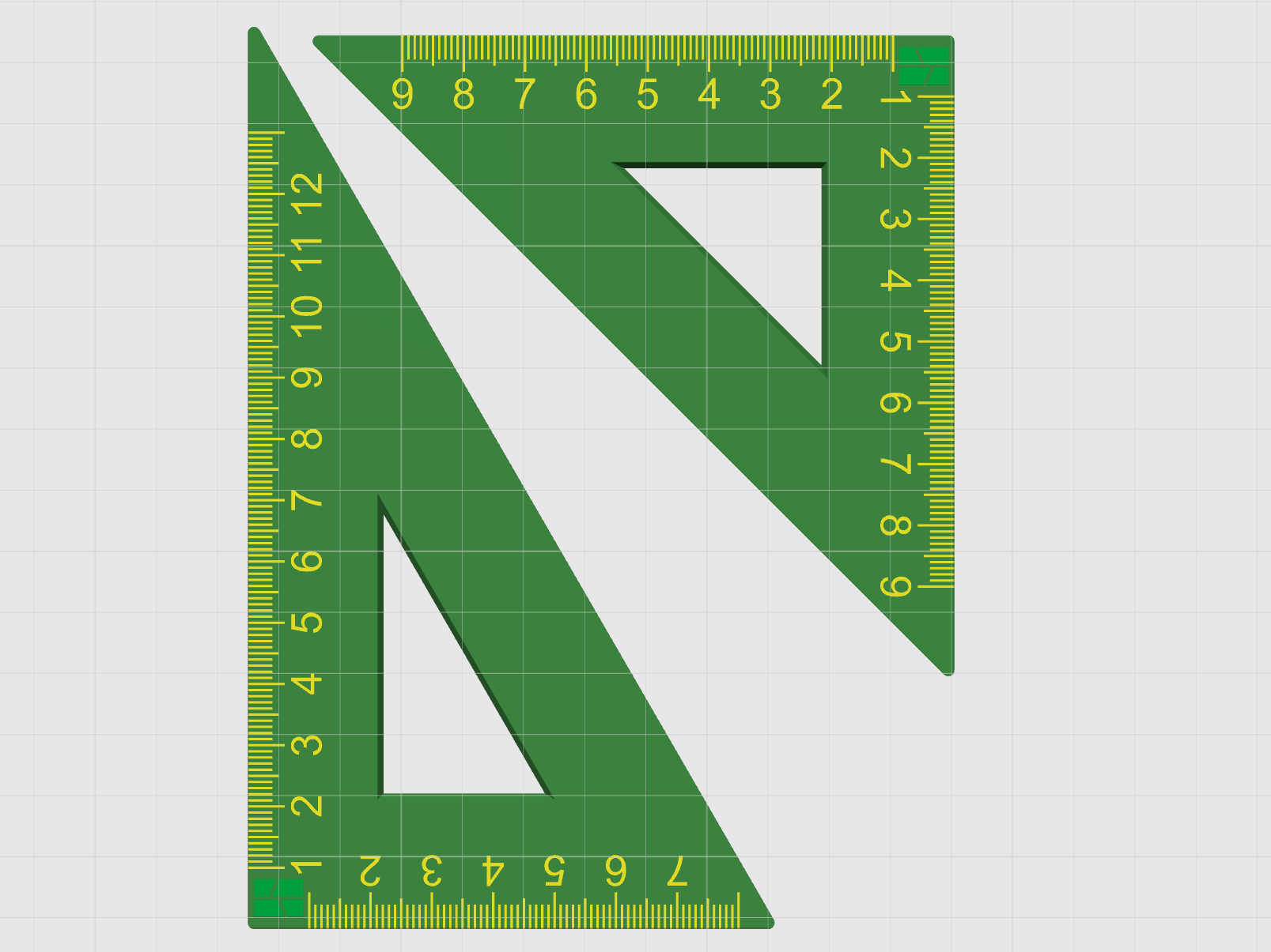 Miniatura 19 do modelo 3D 童趣几何参数化尺子套装｜拓竹Logo0刻度 Bambu直尺/可调角三角尺/镂空量角器 全参数可定制