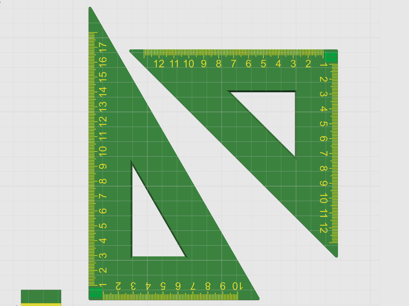 Miniatura 21 do modelo 3D 童趣几何参数化尺子套装｜拓竹Logo0刻度 Bambu直尺/可调角三角尺/镂空量角器 全参数可定制