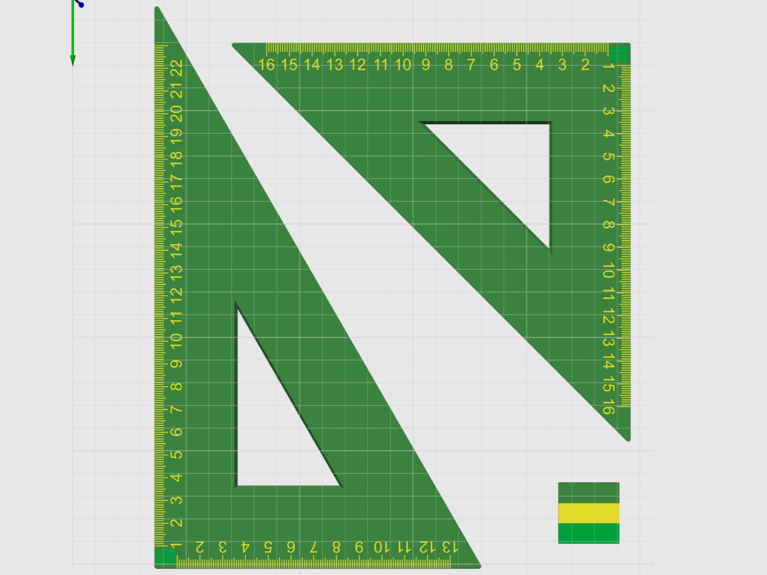 Miniatura 22 do modelo 3D 童趣几何参数化尺子套装｜拓竹Logo0刻度 Bambu直尺/可调角三角尺/镂空量角器 全参数可定制