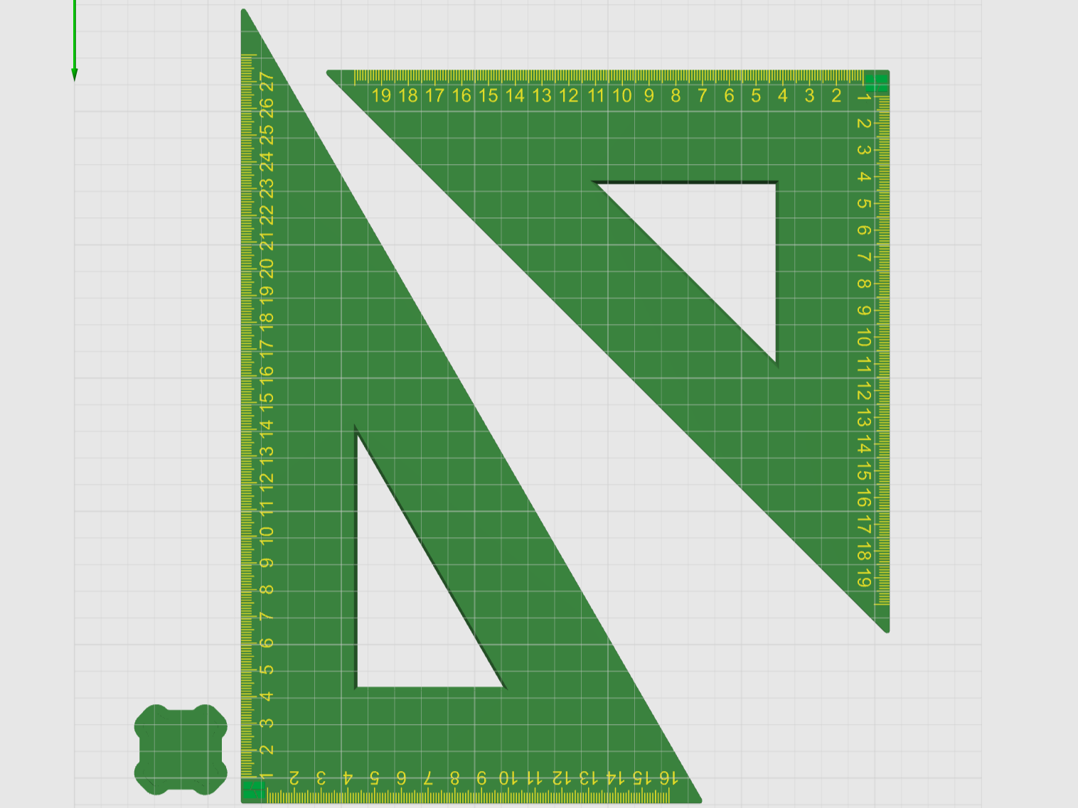 Miniatura 23 do modelo 3D 童趣几何参数化尺子套装｜拓竹Logo0刻度 Bambu直尺/可调角三角尺/镂空量角器 全参数可定制