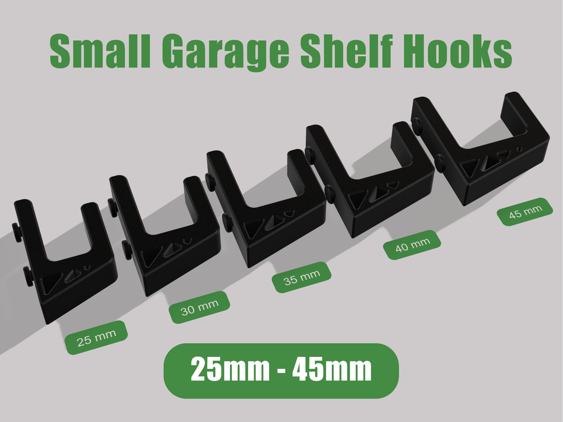 Small Garage Shelf Hooks 25mm - 45mm