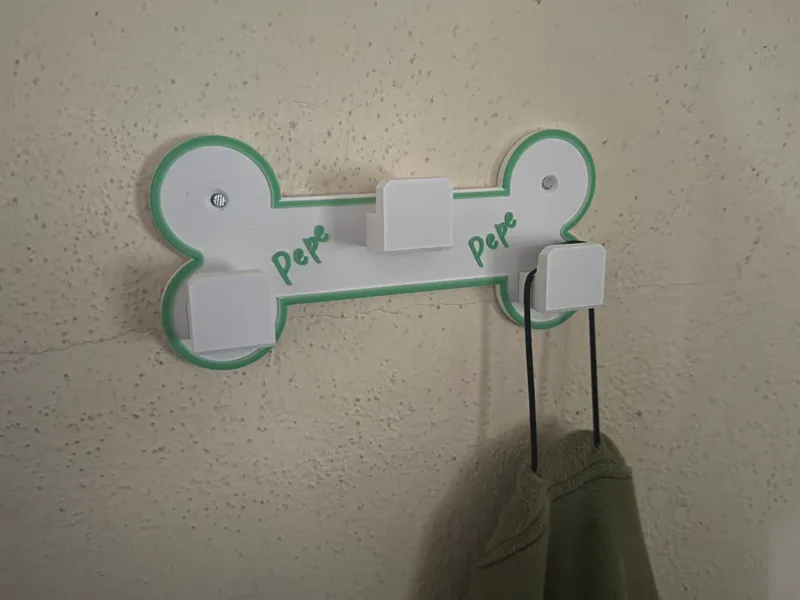 Personalisierbare Hunde - Wandhaken Knochen form
