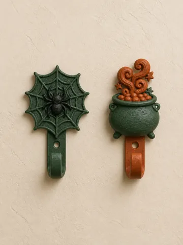 Adorno temático: Halloween Wall Hooks – Spider & Bubbling Witch Set — vista de referencia 2