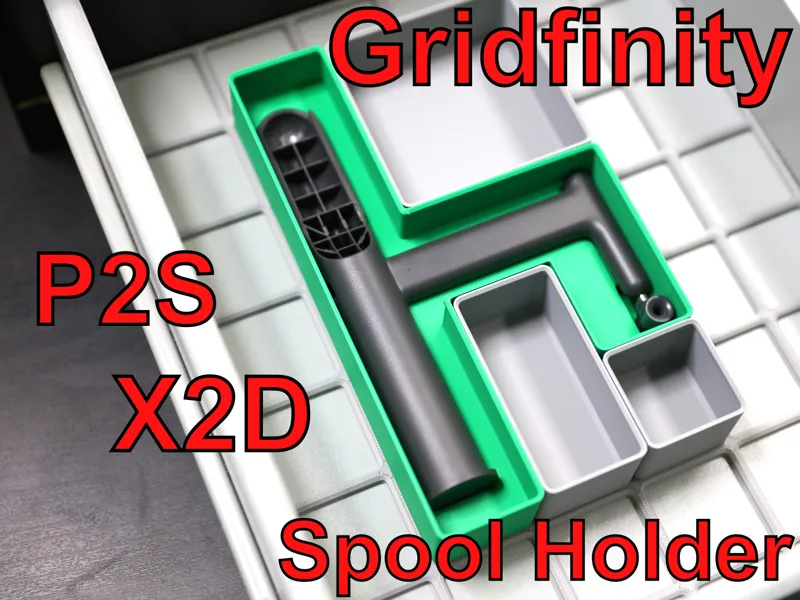 Slim Gridfinity X2D / P2S External Spool Holder