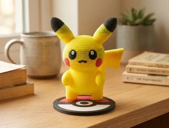 Pikachu Crochet Style Figurine - Cute Collectible