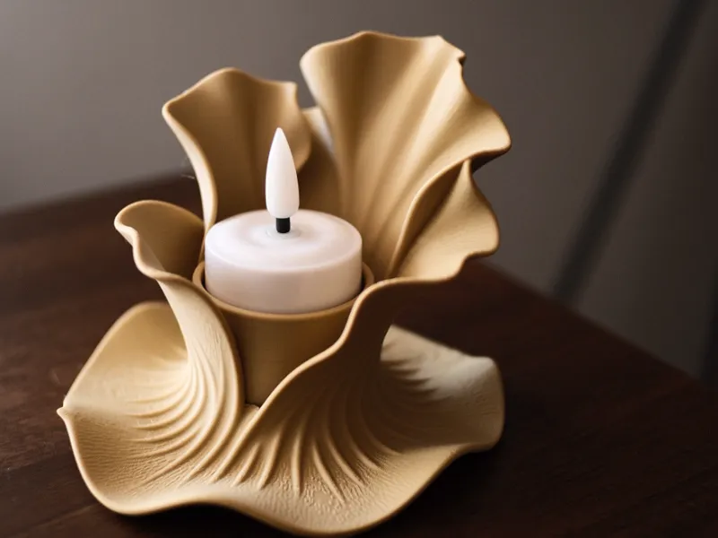 Organic Modern Flower Tealight Holder Sculptural 