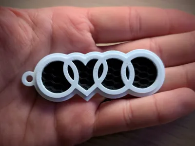 Audi Heart Honeycomb Keychain