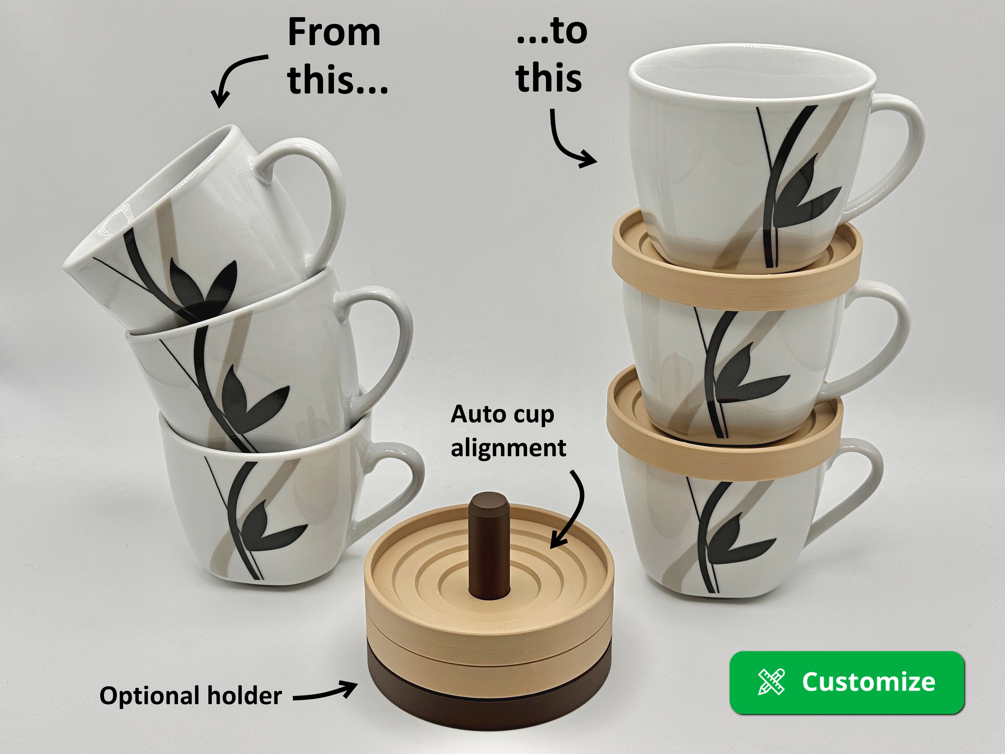 Miniatura 2 do modelo 3D Parametric cup stacker 